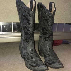 Vintage Black Cowgirl Boots